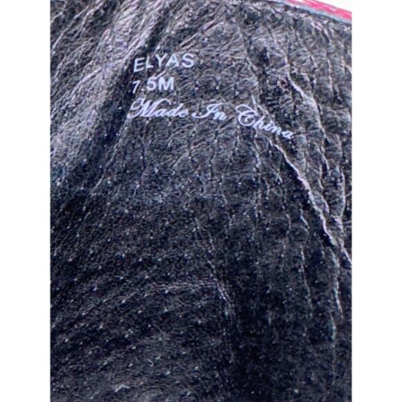 Donald J Pliner Elyas Burgundy Patent Leather Lugged Sole Moto Boots 7.5M - Picture 8 of 8